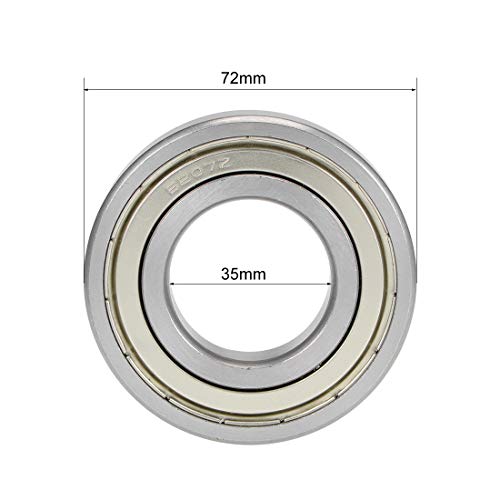 uxcell 6207ZZ Deep Groove Ball Bearings Z2 35mm X 72mm X 17mm Double Shielded Carbon Steel 2pcs - size: 35mmx72mmx17mm