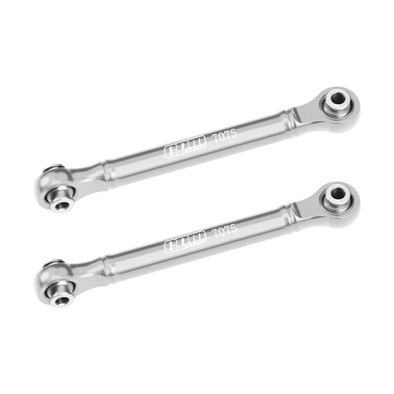 GPM Upgrades Aluminum 7075 Front Steering Link Rod for 1/8 Mojave 4X4 4S Blx Desert Truck Rtr-Ara4404T1/T2 (Silver) - color: Silver