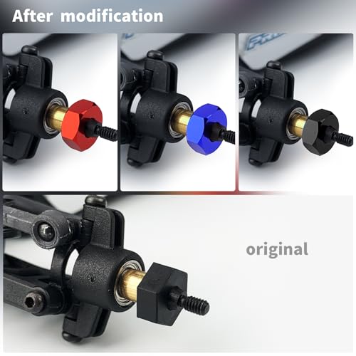 4Pcs Aluminum Wheel Hex Hubs Adapter RC Hex Combiner, Red | Upgrade Parts, For Losi 1/24 Micro-B 2WD, RC Car Buggy - color: Red
