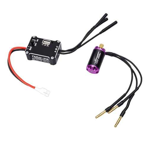 Brushless Motor, 1/24 Scale 4500KV Motor with 25A ESC Combo RC Crawler Upgrade Kit for SCX24, Other Model Cars