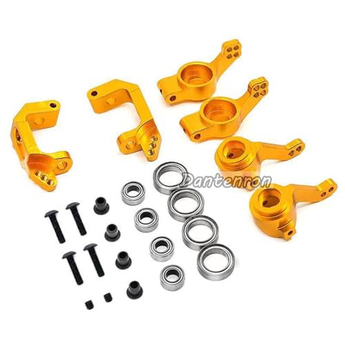 Aluminum RC Steering Knuckle Hub Upgrade Parts Kits 102210 102010 102011 102212 102012 Part Compatible with HSP Redcat Racing Lightning Volcano EPX Monster 1/10 RC Model Car Truck (Gold) - color: Gold