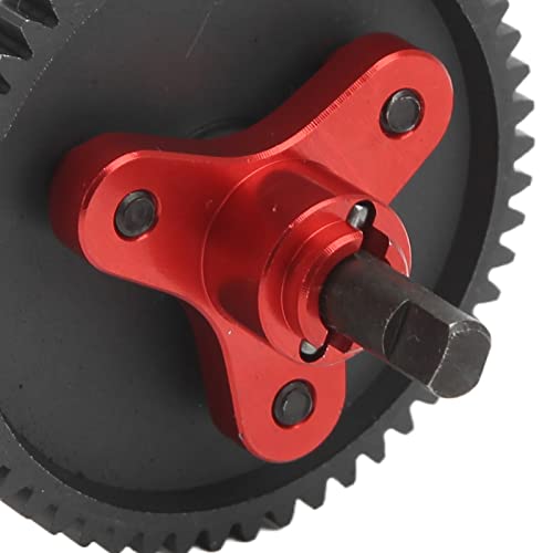 SUNGOOYUE 54T Spur Gear Complete Slipper Clutch Assembly, Aluminum Steel Differential Gear with Accuracy Manufactured Teeth, for Slash 4x4 Rustler HuanQi 727 1/10 RC Cars (Red) - color: Red