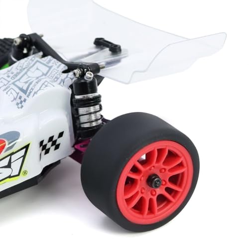 4PCS Finished Flat Running Drift Tires and Wheels 7MM Hexagon for 1/24 Losi Micro B Upgrades and 1/28 Losi Micro T Upgrades(b Red) - color: B Red