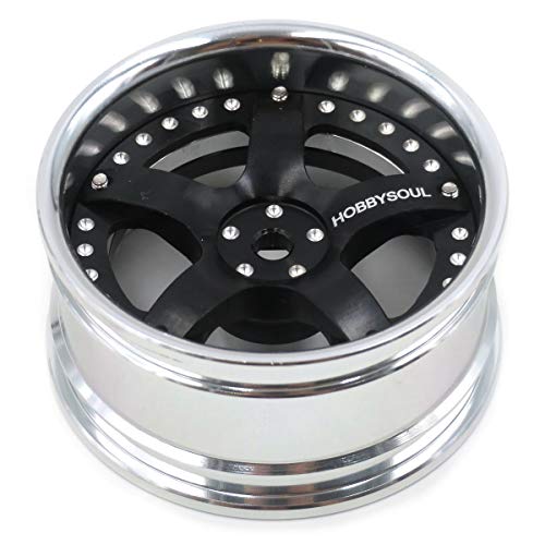 2pcs RC 1/10 Aluminum On Road Wheel Rims Hex 12mm Adjustable Offset Silver/Black Color Fit for 1:10 RC On Road Drift Touring Street Car Tire Tyre - color: Silver & Black