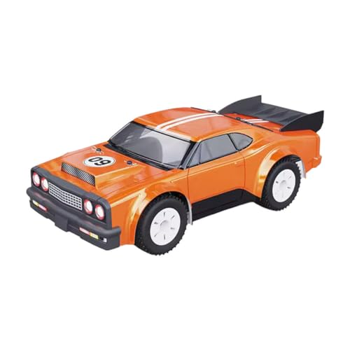 4WD RC Racing Car, 1/16 Scale 2.4G 30KM/H High Speed Electric Brushed Rally Racing Car with Led Lights, RC All Terrain Vehicle for Teens Adult - (RTR Version/Orange)