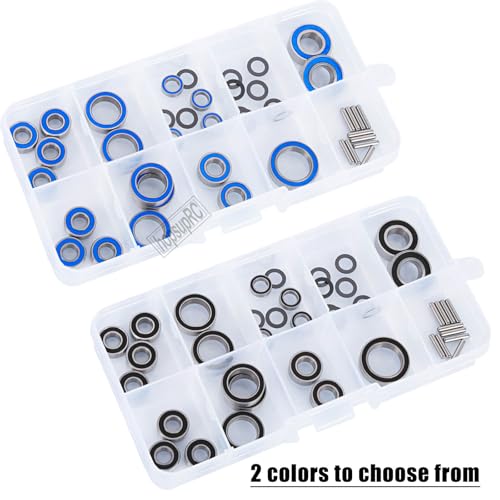 RC Sealed Bearings Kit Upgrade Parts for 1/10 Slash 4WD LGC,Slash/Rustler/Stampede/Telluride/Rally 4X4 (VXL).Black. - color: Black(for 1/10)