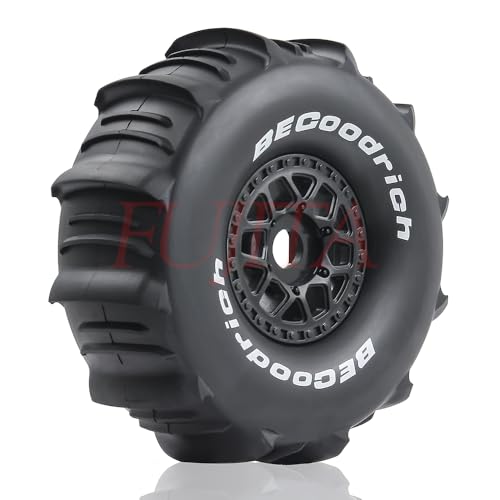 fujita 1/7 1/8 RC Off-Road Truck tyre Set Desert Beach Snow tyre 140mm OD for TRX UDR 85086-4 ARRMA Mojave EXB YK4072 4073 YKDF7 TB7 /17mm hex (Black) - color: Black