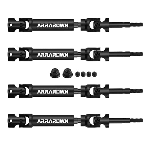 4Pcs Rear CVD Drive Shaft Heavy Duty Axis Replacement Parts Compatible with 1/10 RC Cars Traxxas Slash/Rustler/Stampede/Hoss VXL 4X4 2WD Platinum Ultimate Update Parts - color: Black Rear X 4