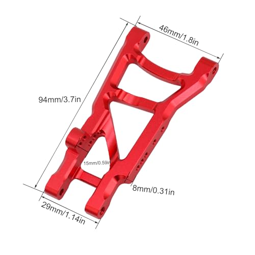 Aluminum Rear Suspension A-Arms Set Upgrade Parts for Traxxas 1/10 Slash 2WD RC Car (Red) - color: Red