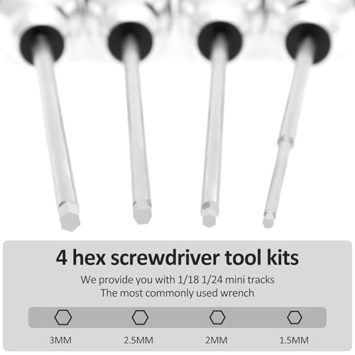 4pcs Hex Screw Driver Set 1.5mm 2.0mm 2.5mm 3.0mm Allen Wrench Keys Screwdriver Kit RC Repair Tools Kit for TRX4M SCX24 FCX18 Precise Model Airplane Screwdriver Set