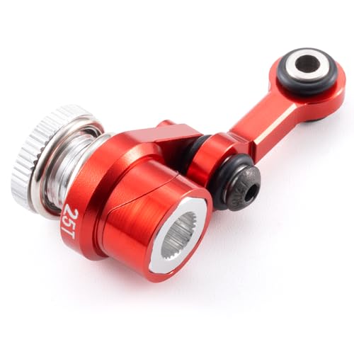 Fixed Link Steering 25T Servo Arm for Tra-xxas Mini Maxx 2S XRT | 1/16 RC Car Red Aluminum Upgrade Parts - color: Red