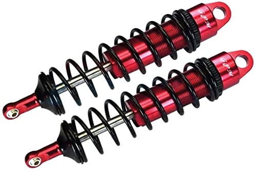 GPM 2Pc Set Upgrades Aluminum 6061-T6 Rear Adjustable Spring Dampers 143MM with 6MM Shaft for 1/8 4WD Sledge Monster Truck (95076-4) RC Cars (red) - color: Red