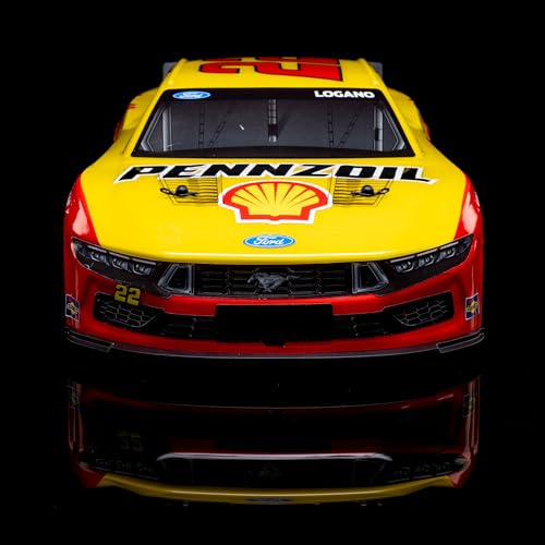 Losi 1/12 NASCAR RC Race Car Joey Logano No. 22 2025 Shell-Pennzoil Ford Mustang 2S AWD RTR Brushed On-Road Battery & Charger Included Yellow LOS1122522