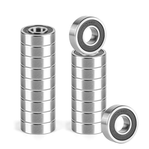 R4-2RS Bearing 1/4x5/8x.196, Rubber Sealed Steel 20-Pack