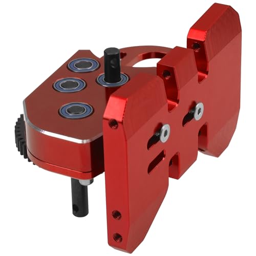 ShareGoo Aluminum 2Low Gearbox Middle Transmission w/Overdrive Gear for LCG Chassis Compatible with Axial SCX10 II III 90046 Capra TRX4 1/10 RC Crawler (Red) - color: Red