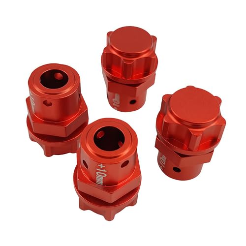 10mm Extended Wheel Hex Hub Set for ARRMA Kraton Mojave Infraction 6S (Red) | Aluminum,1/8,1/7,Outcast,Big Rock,Felony,Limitless,Upgrade Parts,CNC Machined,High Strength - color: Red