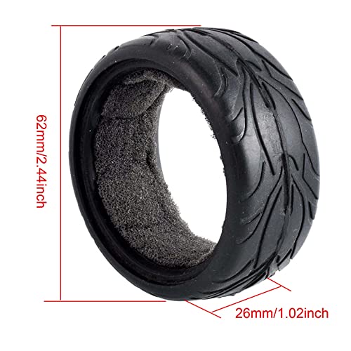 RC 1:10 On-Road Racing Car Rubber Tires Sponge Inside for HSP HPI 4PCS (H) - style: H