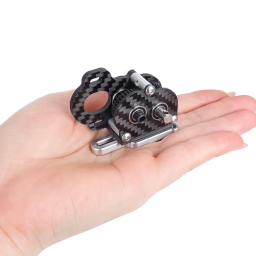 1/10 RC Crawler LCG Left Motor Gearbox Transmission, CNC Aluminum Housing | Complete Assembly, Carbon Fiber Plate, Precision Metal Gears, Low CG Design, Ready to Install