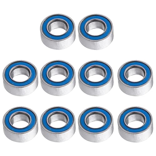Steel RC Ball Bearings Double Rubber Sealed Deep Groove Miniature Bearings, Set of 10 (3x6x2.5mm MR63-2RS) - size: 3x6x2.5mm MR63-2RS