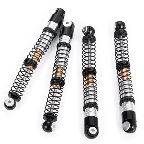 Metal 53mm Skocks Kit RC Crawler Long Shocks Absorber Damper for 1/24 Axial Scx24 Vehicle Deadbolt C10 AXI00005 AXI00006 (Black) - color: Black