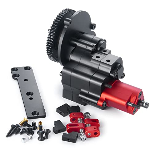 1/10 Benedict Harry 2 Speeds Metal Complete Transmission Case Gearbox with Dig Gear for 1/10 Axial SCX10 RC Crawler Car