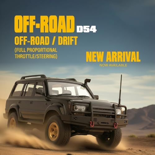 WPL D-54 1/16 Scale RC Crawler Car RTR 4WD Off-Road Truck with LED Headlights, Simulated Differential, Independent Suspension 2.4G Remote Control Pickup Vehicle for Adults
