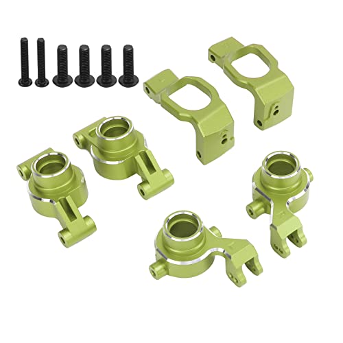 RC Rear Axle Hub Set, Durable Aluminum Alloy Minimizes Backlash and Friction, Steering Cup for 1/10 Scale RC Cars, for RC Enthusiasts Racers Off-Road Racing and Hobbyist Builds - color: Green