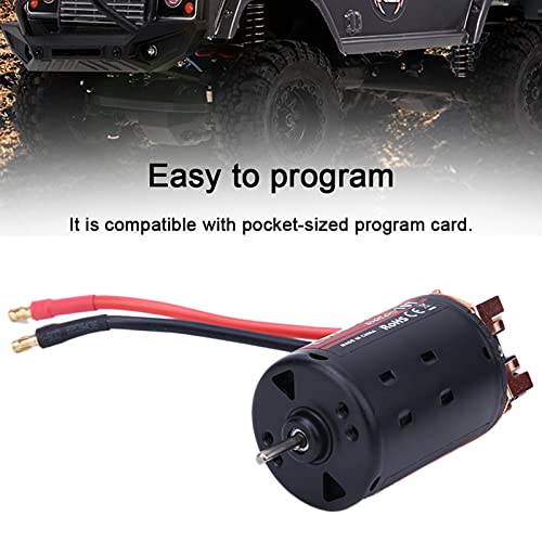 550 Brushed Motor High Power 5Slot RC Car Upgrade Part with Superior Heat Dissipation for 1/10 Scale RC Crawler Vehicle Black Red Metal Plastic Construction 215 Grams (10T) - size: 10T