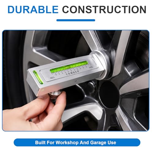 Adjustable Magnetic Gauge Tool, Auto Camber Alignment Tool with Magnetic Base, Universal Caster Camber Gauge Tire Repair Tools for Cars Trucks SUVs RVs, Car Accessories (Silver) - color: Silver