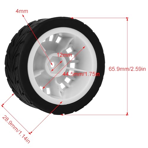 2.59" Rubber Tires & Nylon Wheel Rims 12mm Hex Hub Compatible with HSP Tamiya HPI Kyosho Redcat ExceedRC 1/10 On-Road Touring Car,WLtoys 1/14 144001 RC Buggy (white) - color: white