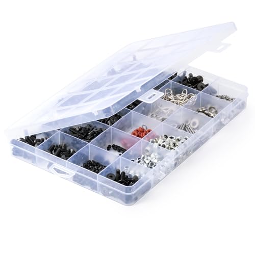 1000pcs Universal RC Screw Kit Screws Assortment Set 304 Stainless Steel Hardware Fasteners for SCX10 TRX4 All Series RC Cars Trucks Crawler, RC Screw Kit, Car Body Clips Pins