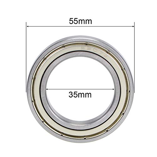 uxcell 6907ZZ Deep Groove Ball Bearings Z2 35mm X 55mm X 10mm Double Shielded Carbon Steel 2pcs - size: 35mmx55mmx10mm