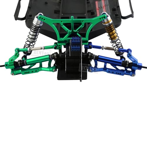 RC Aluminum Front Rear Suspension A-Arms Upgrades Part for 1/10 Rustler VXL & XL-5 / Stampede VXL & XL-5 2WD,Alloy Arms Hop Ups w/Tie Bar,Replace 3631 3655,Green - color: Green