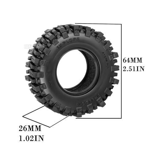RC 1.3 Soft Silicone Rubber Wheel Tires for 1/18 TRX4M/Ascent-18/FMS 1/24 SCX24 RC Crawler,1.3" Soft Mud Terrain/Rock Crawling/Swamp Claw Mud Terrain/Road RC Tires 4Pcs,Style (D) - style: 4Pcs 1.3 Rubber Wheel - (D)