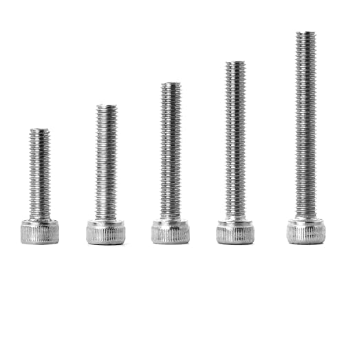 M6 x 20mm 25mm 30mm 35mm 40mm Hex Socket Head Cap Screws Bolts 304 Stainless Steel Metric Machine Allen Hex Drive, Fully Threaded, Assortment Kit 50PCS - size: M6 x 20/25/30/35/40mm (50PCS)