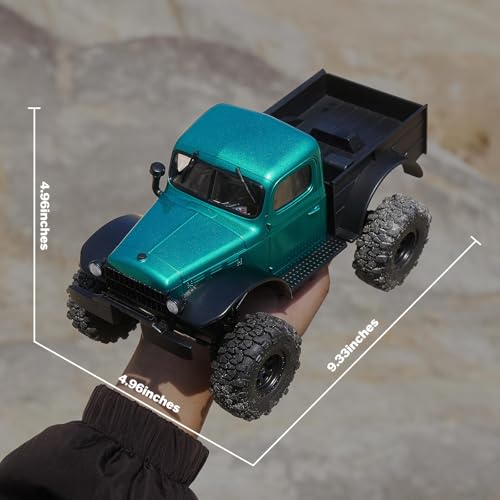 FMS FCX24S Power Wagon S 1/24 RC Crawler, Brushless 4x4 RTR Rock Crawler with Metal Suspension, 2-Speed Transmission, PC Hard Body – RC Car for Adults and Gift