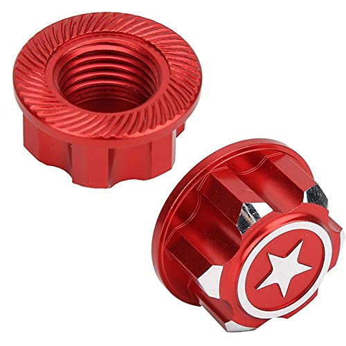 Vbest life Aluminium Alloy Hex Wheel Mount Nuts, 4pcs Metal 17mm Hex Wheel Nut RC Spare Part Replacement for RC Car - color: Red