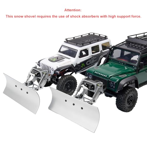 1/24 Snow Plow Kit Upgrade for SCX24 RC Cars | Fits SCX24 - Aluminum Upgrade - Replacement Parts - Silver - color: Silver