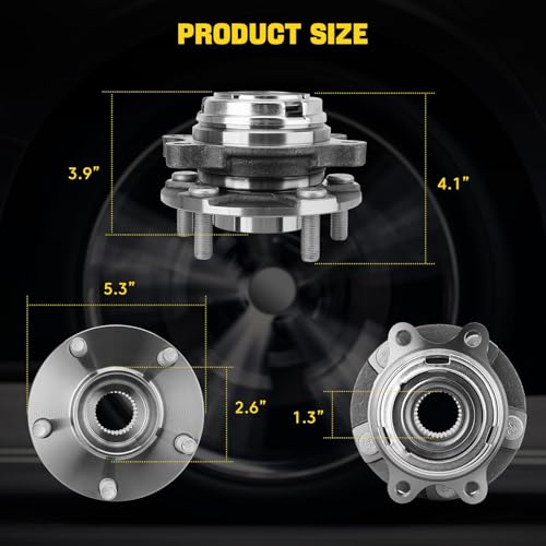 513296 2PCS Front Wheel Hub and Bearing Assembly 5 Lug | Compatible with Nissan Altima 07-18 Maxima 09-23 Murano 15-18 Pathfinder 13-20, Infiniti JX35 2013 QX60 14-20 QX50 19-21