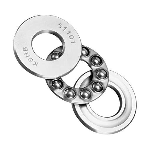 uxcell 51101 Thrust Ball Bearings 12mm x 26mm x 9mm Chrome Steel ABEC3 Single Row Roller 2pcs - size: 12mmx26mmx9mm