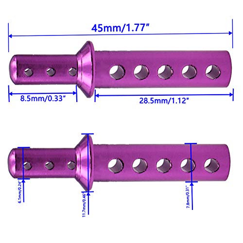 4PCS Aluminum Body Post Upgrade Parts mounts of 08047 Compatible with RC 1/10 Redcat Volcano EPX/Pro S30 Replacement (Purple) - color: Purple