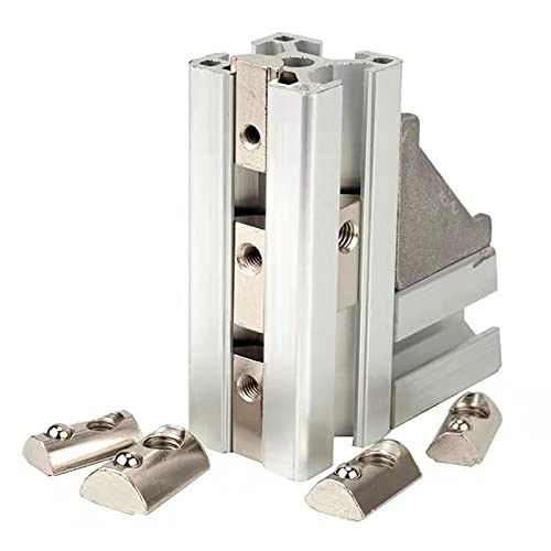 20 Pcs 2020 Series T Spring Nut, M4 Thread Roll in Spring Post Assembly T Nuts Hammer Head Fastener Nut Drop in T-Nut for 20 Series Aluminum Extrusion Profile T Slot 6mm for 3D Printer (M4) - size: 2020 Series M4