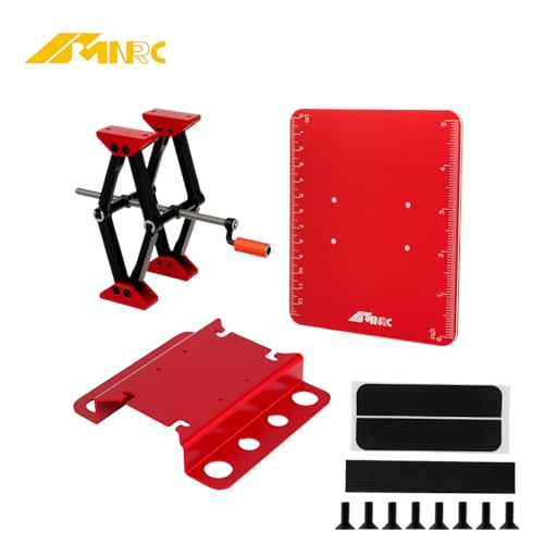 Alum Adjustable RC Car Stand Repair Work Station for 1/12 1/10 Slash TRX4 Axial Arrma Redcat Losi Series Workstation Upgrades Part Red - color: Red