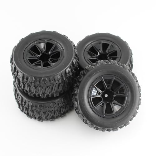 KingVal 4PCS Rubber Wheels Tires 90x43mm Hex 12mm RC Spare Parts Compatible with SCY 16101 16101PRO 16102 16102PRO WLtoys 144010 MJX 14209 14210 RC Car