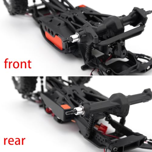 Que-T Heavy Duty Steel CVD Driveshafts +4mm Extended Front Rear Drive Shafts for 1/30 Axial Scx30 RC Crawler Car - size: 4mm Extended