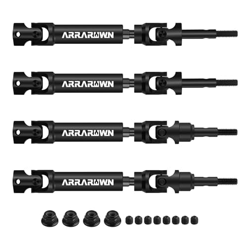 4Pcs Front & Rear CVD Drive Shafts Set Heavy Duty Axles Replace #6851#6852 | Update Parts Compatible with 1/10 Traxxas Slash/Rustler/Stampede/Hoss VXL 4X4 2WD Platinum Ultimate RC Truck Cars Axles - color: Black Front&rear