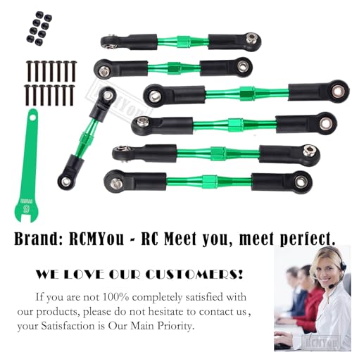 Aluminum Turnbuckles Camber Links Upgrades Part for 1/10 Slash 2WD/Stampede 2WD/Rustler 2WD/Bandit 2WD, Alloy Turnbuckles Camber Links Hops Up,Green - color: Green for Rustler 2wd