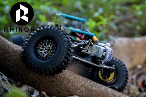 RhinoRC MOZA 1.9 Inch Negative Offset Aluminum Wheel Rim, 4PCS RC Beadlock Wheels for 1/10 RC Crawler Axial SCX10 RR10 Wraith TRX4 TRX-6 (WH1906) - color: Wh1906
