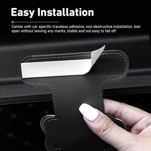2 PCS Car Co-Pilot Glovebox Hooks, Cute Bowknot Front Passenger Seat Glove Box Storage Hangers, Anti-Scratch Leather Hangers for Purse, Umbrella, Universal for Most Vehicles (Black) - color: Black