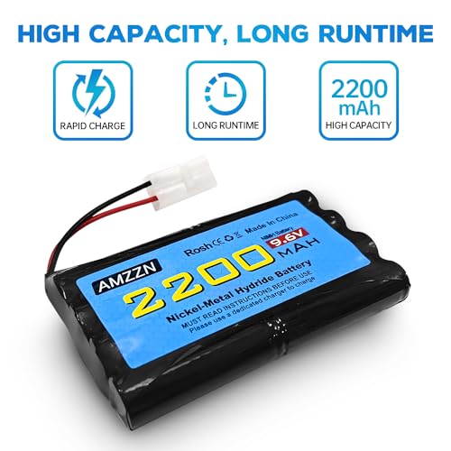 9.6V 2200mAh AA NiMH Battery with Tamiya Plug and USB Charging Cable for RC Toy Cars, Trucks, Tanks, Engineering Vehicles, RC Ships, Rechargeable Battery Accessories (1PCS Battery+1 USB)
